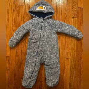 Koala Kids Gray Penguin Footie One Piece